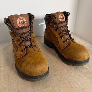 Brahma Waterproof Work Boots Womens 7 Brown Slip Oil Resistant Steel Toe